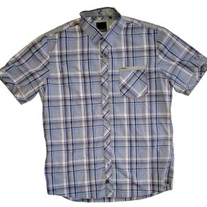 7 Diamonds Mens Short Sleeve Plaid Shirt Size XL